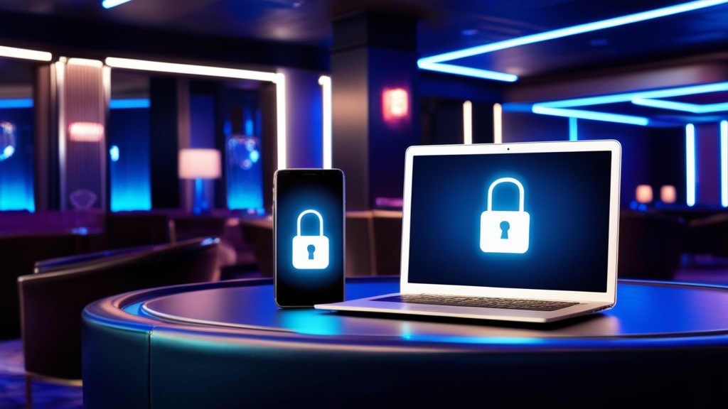 Accesso sicuro da smartphone e computer con icone di protezione