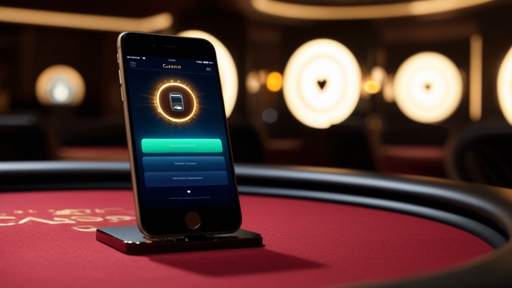Telefono Android con download APK e atmosfera da casinò
