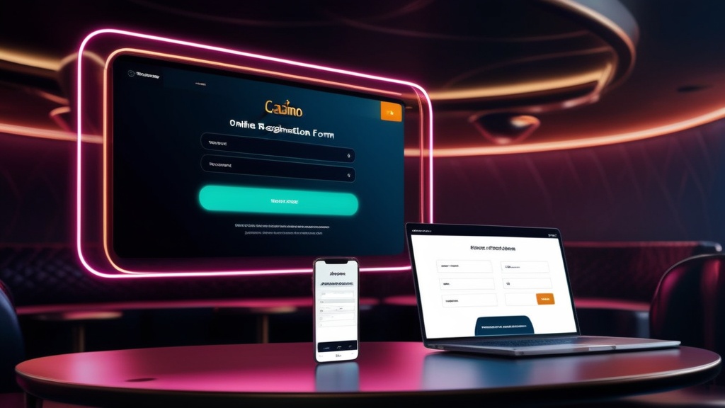 Modulo di registrazione su laptop e smartphone in ambiente casinò